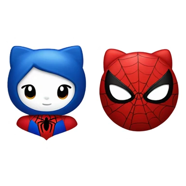 Hello Kitty and Spider-Man  sticker