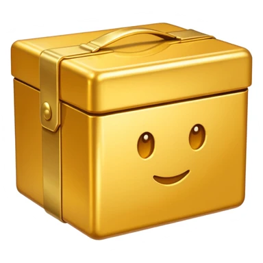 Clean Gold box direct frontal view sticker