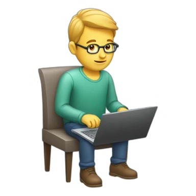 Men typing on a laptop sticker