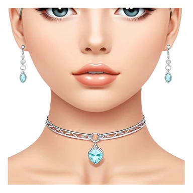 Y2K Tiffany silver choker sticker