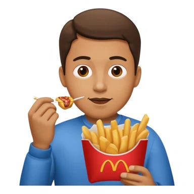 man eating fast food  sticker