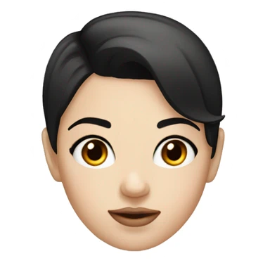 White Girl with short black hair and beauty mark above left eyebrow  sticker