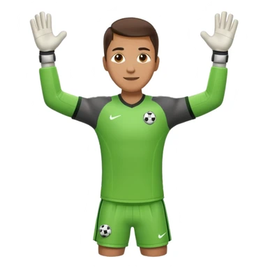 soccer goalkeeper full body and football boots arms out sticker