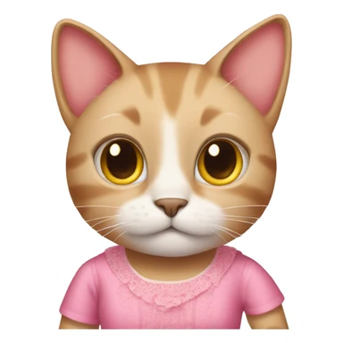 Cat  wearing a pink dress  sticker
