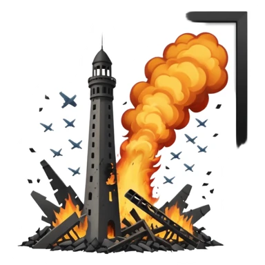 Kuleye çarpan uçak sticker