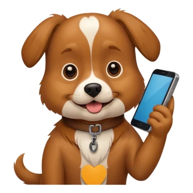 Pies z telefonem sticker