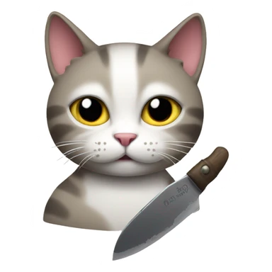 Cat with knife sticker