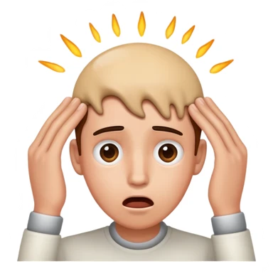 Holding head while shock sticker