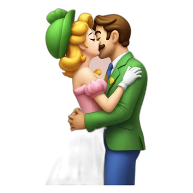 Luigi Kissing Peach sticker
