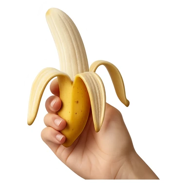 hand holding open banana sticker