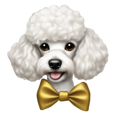 Black and gold bow on white poodle sticker
