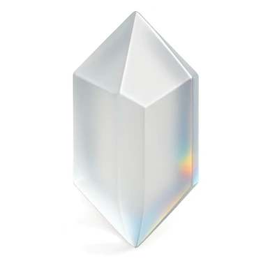 crystal icon with glass effect, 3D, prismatic rainbow highlights sticker