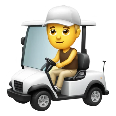 White guy driving golf cart sticker