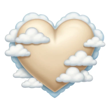 Soft beige heart with clouds sticker