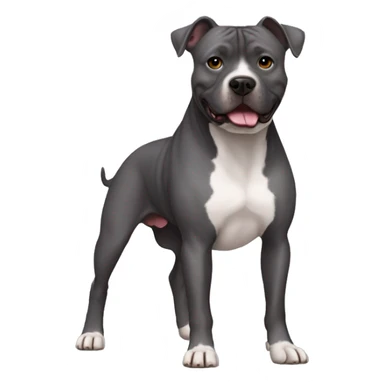 dark grey staffordshire terrier not only face, full body  sticker