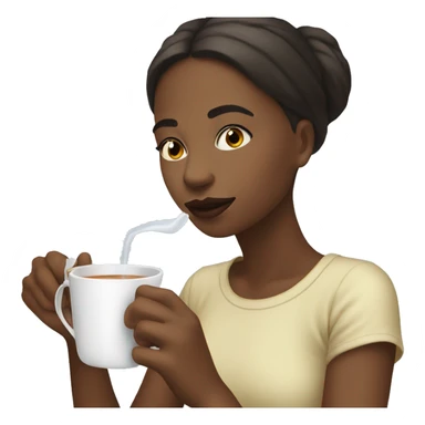 Girl sipping tea sticker