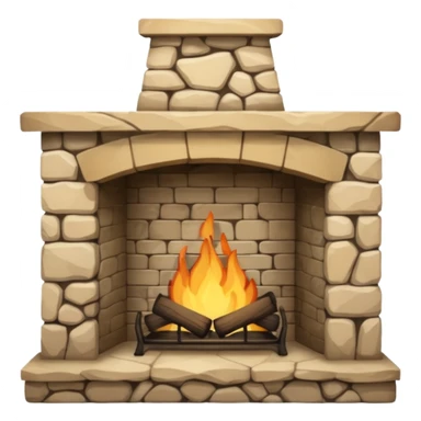 Rustic Stone Fireplace sticker