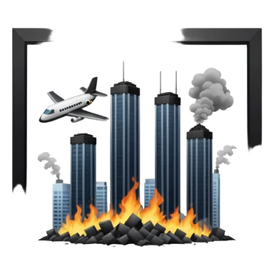 2 skyscrapers and the plane that crashed into them. sticker