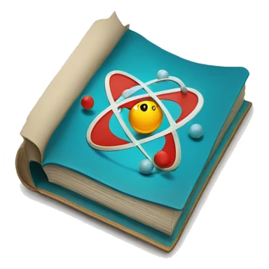 open book with scientific symbol atom sticker