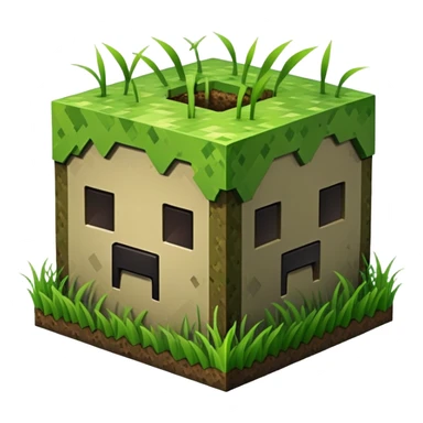 Minecraft grass block sticker