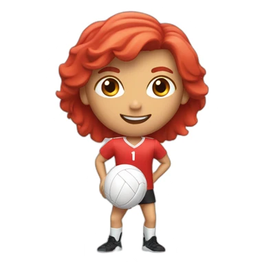 volley-ball player red shirt sticker