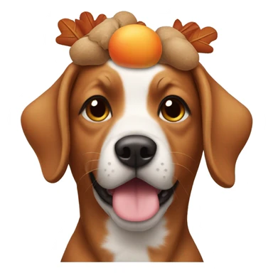 Dog wearing turkey headband sticker