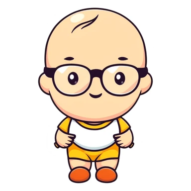 Baby with glasses  sticker