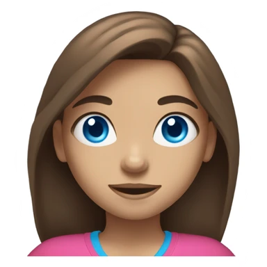 girl with long brown hair,  bright blue eyes, lifting weights sticker