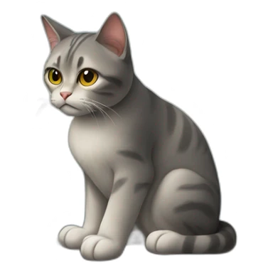 Sad cat on a rock sticker
