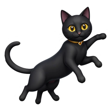 black cat jumping sticker