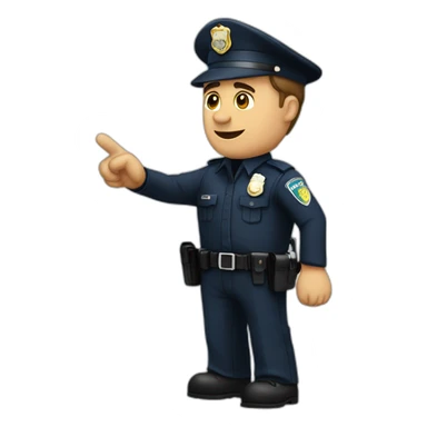 policia diciendo alto sticker