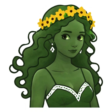 Goddess with curly hair  sticker