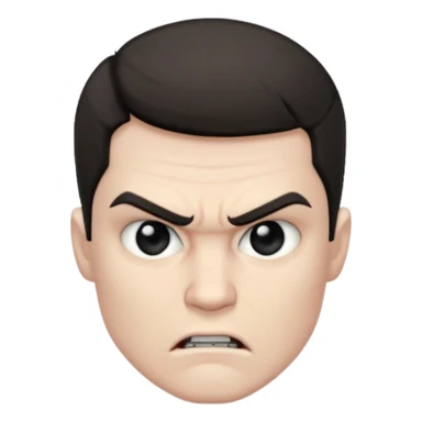 Angry mood my  pretty handsome bratz man, with black black black  eyes,  short dar, pale skin, defined jawlines sticker