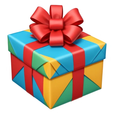 Emoji of a Gift in diagonal view sticker