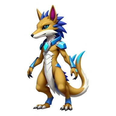 Epic Edgy Cute Colorful Modern Anthro Vernid-Protogen-Sergal-creature-animal full body sticker