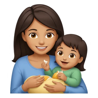 woman pretending to eat baby sticker