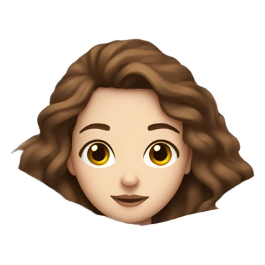 Pale Girl with brown hair laying down cozy in a white blanket sticker
