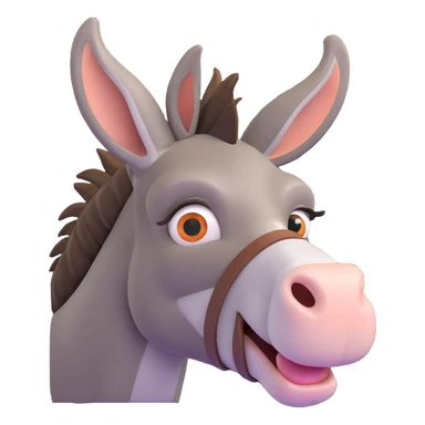 a donkey with its left eye pointed to the left and right eye pointed to the right sticker
