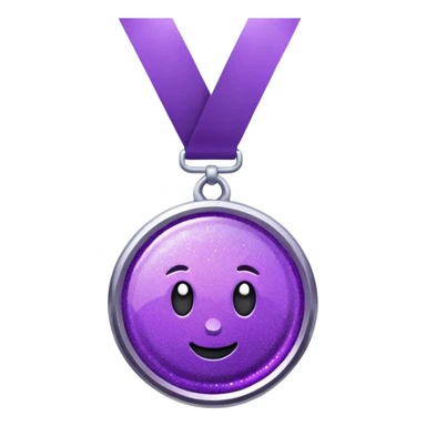 Purple Glitter medal of help sticker