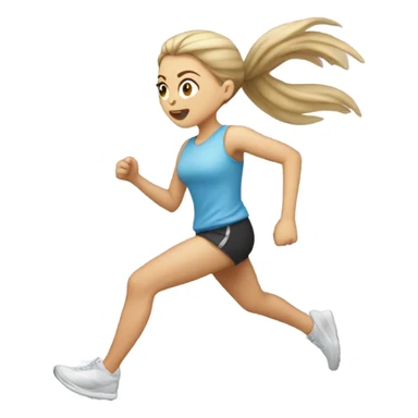 White Girl with ponytail running from owl sticker