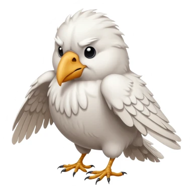 a sad white crow emoji sticker