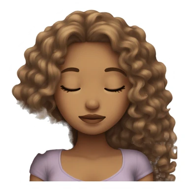 IGirl with long curly hair sleeping sticker