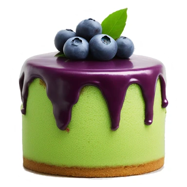 Matcha cake with blueberries on top  sticker