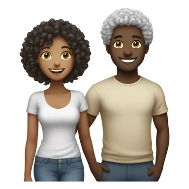 Biracial couple sticker