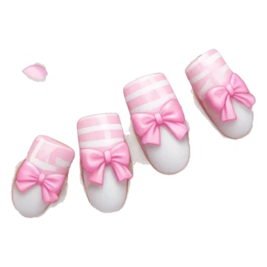 Acrylic nails with pink bow on hand sticker