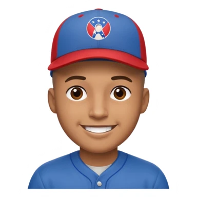 brown skin latino male with buzz cut wearing a puerto rico baseball cap sticker