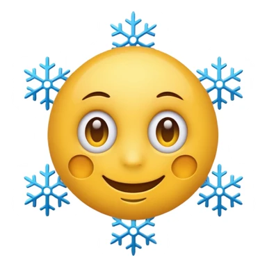 Emoji with snowflake eyes sticker