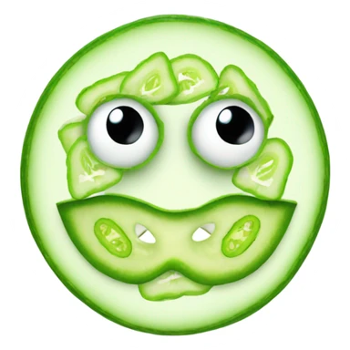 Emoji with Cucumber eyes  sticker