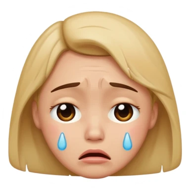 Crying kissy face sticker