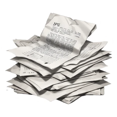 messy Pile of patent papers sticker